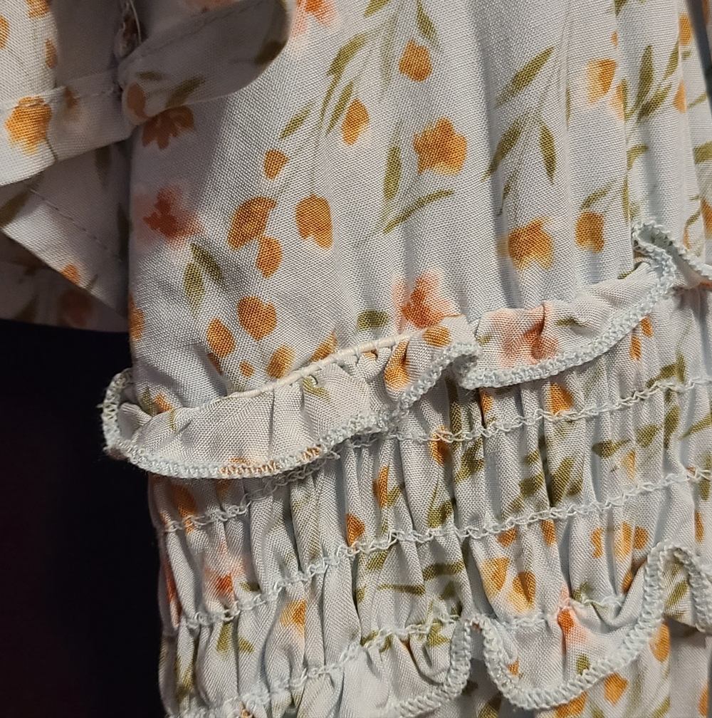 Altar'd State Light Sage Floral Smocked-Waist Dress - Picture 9 of 10